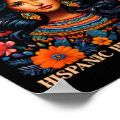 ヒスパニック伝統Sラテンアメリカ系女性パワーフラワーズウィメンズギル ポスター (角)