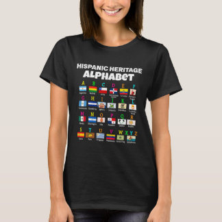 ヒスパニック国旗のアルファベット先生教育用La Tシャツ