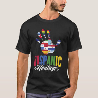 ヒスパニック国旗Hands Latino Country Hispanic Herit Tシャツ