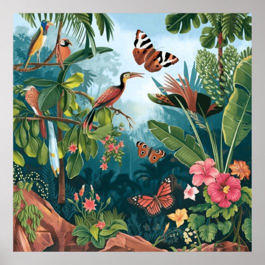 ヒスパニック地方の熱帯動植物 ポスター (正面)