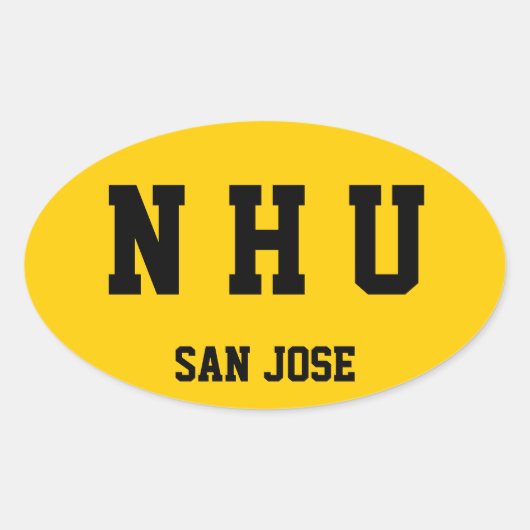 ヒスパニック大学ユーロステッカー 楕円形シール (正面)