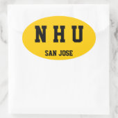 ヒスパニック大学ユーロステッカー 楕円形シール (バッグ)