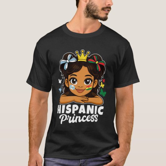 ヒスパニック系のプリンセス グアテマラとボリビアの旗 Tシャツ (正面)