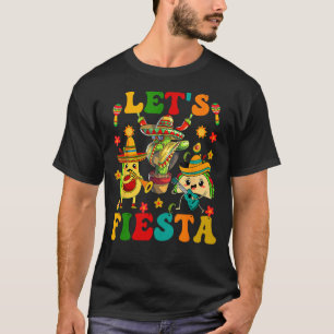 ヒスパニック系の文化遺産月間に  フィエスタ タコス サボテン アボカド Tシャツ