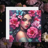 ヒスパニック系の美しいアニメ女性 カード