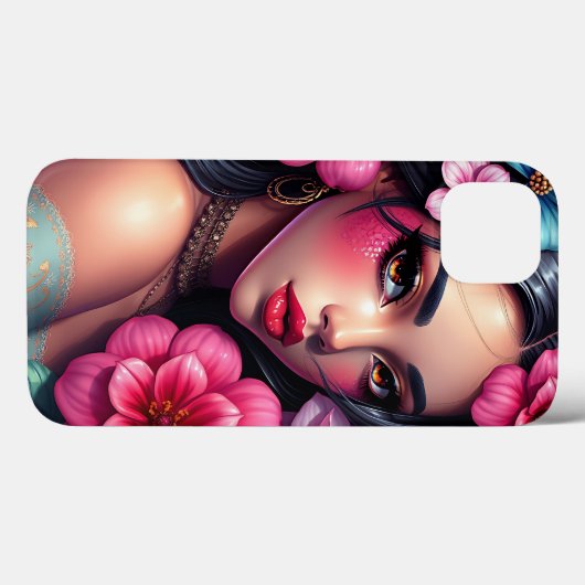 ヒスパニック系の美しいアニメ女性 Case-Mate iPhoneケース (裏面 (横))