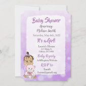 ヒスパニック系の赤ちゃんの女の子とテディベアの赤ちゃんのショー 招待状 (正面)