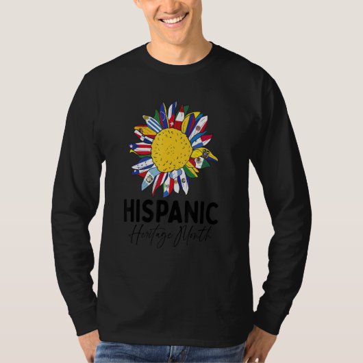 ヒスパニック系アメリカ人の文化遺産月間 スペイン語圏の国々 Tシャツ (正面)