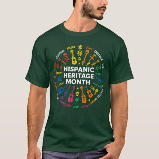 ヒスパニック系アメリカ人の文化遺産月間 ラテンアメリカ 国旗 子供用 Tシャツ (正面)