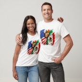 ヒスパニック系アメリカ人の遺産月間 アメリカ メキシコ フラッグ Tシャツ (ユニセックス)