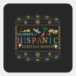 ヒスパニ祝ック伝統月デザイン スクエアシール