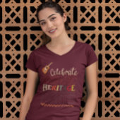 ヒスパニ祝ック伝統月デザイン Tシャツ