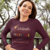 ヒスパニ祝ック伝統月デザイン Tシャツ