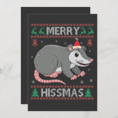 ヒスマメリース醜いおもしろいクリスマスセーターOpossumギフト 案内状 (正面/裏面)