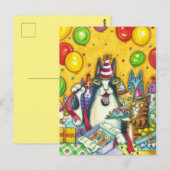 ヒス アンド フィッツの猫、子猫、マウス、楽しい誕生日 ポストカード (正面/裏面)