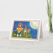 ヒス&フィッツの猫たち、ハロウィンのトリックオアトリートをユーモアで楽しむ シーズンカード (正面)