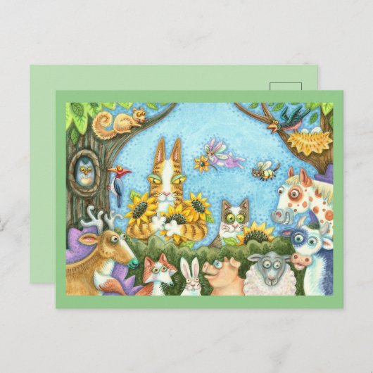 ヒス・n・フィッツの猫と友人の不気味おもしろいさ ポストカード (正面/裏面)