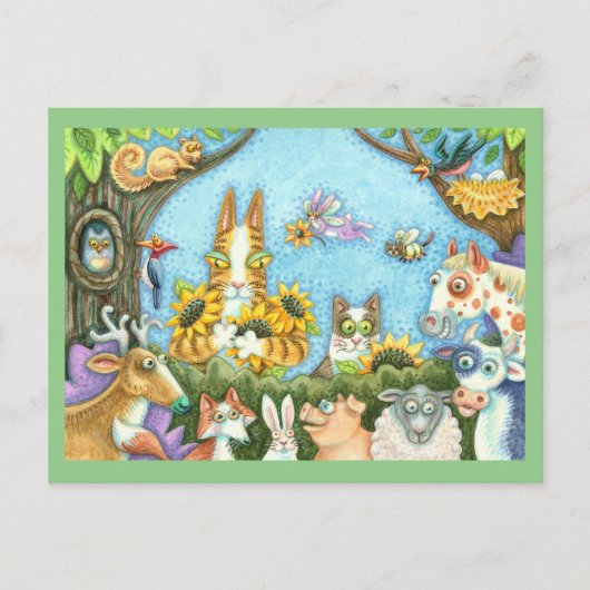 ヒス・n・フィッツの猫と友人の不気味おもしろいさ ポストカード (正面)