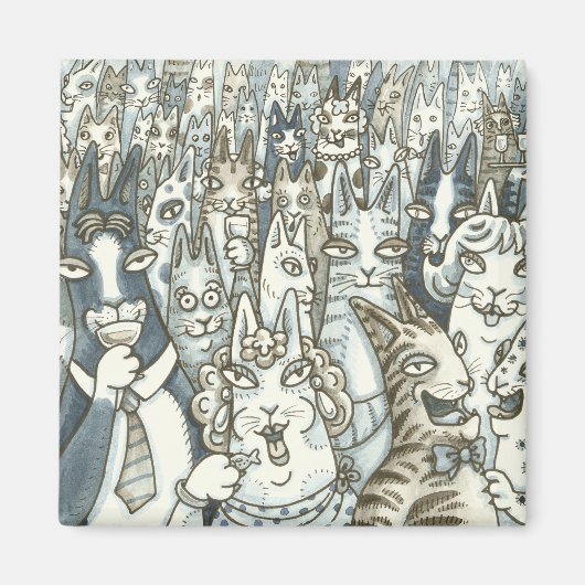 ヒスN'フィッツ猫パーティー磁石 マグネット (正面)