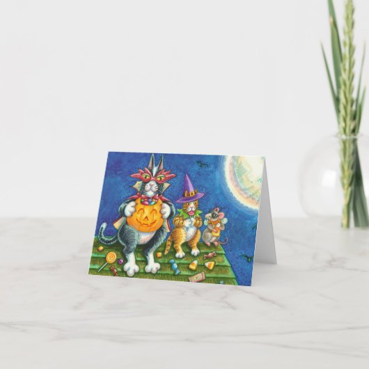 ヒスN'フィッツ猫、トリックまたは面白いハロウィーンを扱う シーズンカード (正面)