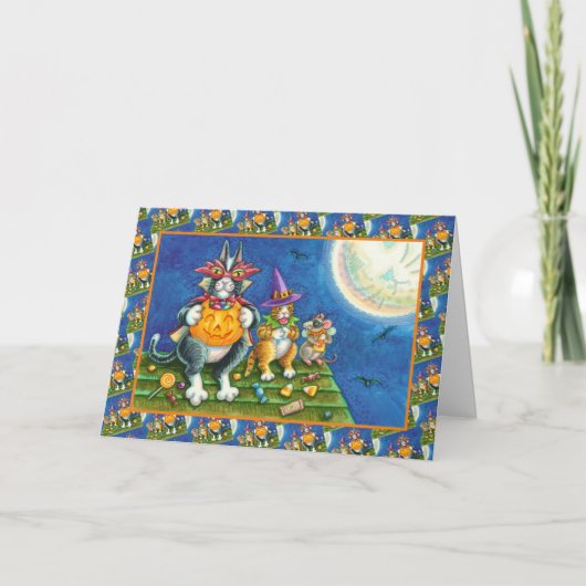 ヒスN'フィッツ猫、トリックまたは面白いハロウィーンを扱う シーズンカード (正面)