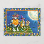 ヒスN'フィッツ猫、トリックまたは面白いハロウィーンを扱う シーズンポストカード (正面)