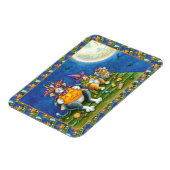 ヒスN'フィッツ猫、トリックまたは面白いハロウィーンを扱う マグネット (左側)