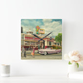 ヒチッカース スクエア壁時計 (ホーム)