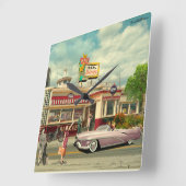 ヒチッカース スクエア壁時計 (傾斜)