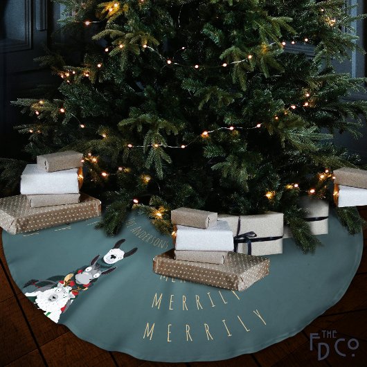 ヒッエレガントプおもしろいドンキーラマターコイズ ブラッシュドポリエステルツリースカート