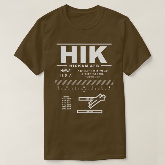 ヒッカムエアフォースベースHIK Tシャツ (デザイン正面)