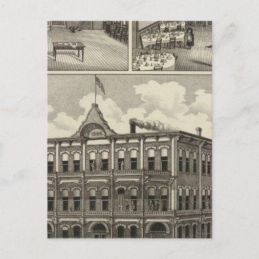 ヒックスホテル、カンザス州ストックトン ポストカード (正面)