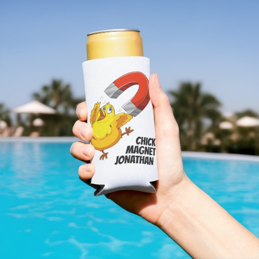 ヒック磁石名前をカスタムする スリム缶クーラー (インサイチュ プール)