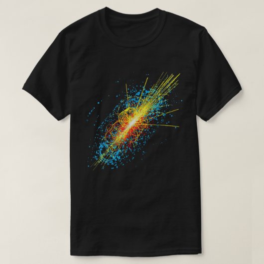 ヒッグス粒子量子粒子衝突アート Tシャツ (デザイン正面)