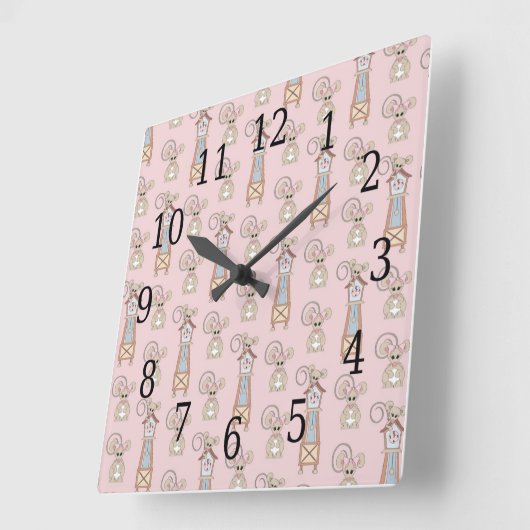 ヒッコリーのDickoryの波止場は時計をからかいます スクエア壁時計 (傾斜)