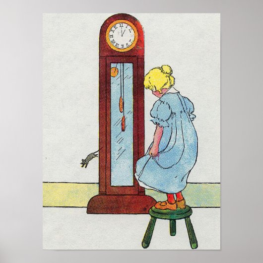 ヒッコリー、ディコリー、波止場マザーグース子供部屋韻 ポスター (正面)