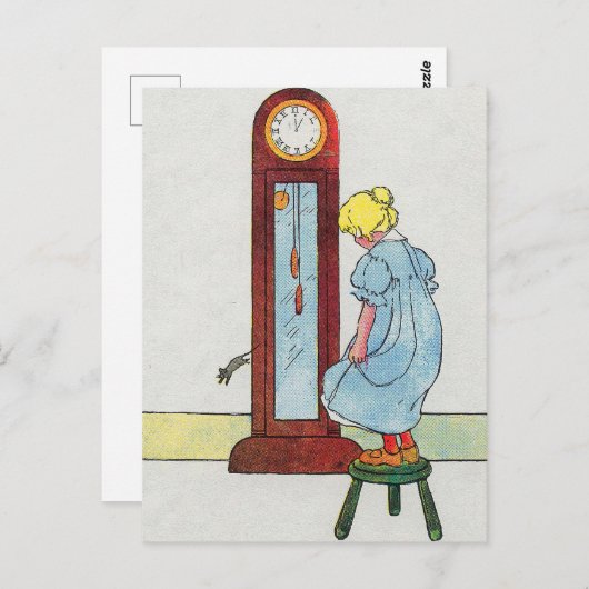 ヒッコリー、ディコリー、波止場マザーグース子供部屋韻 ポストカード (正面/裏面)