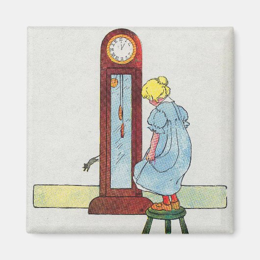 ヒッコリー、ディコリー、波止場マザーグース子供部屋韻 マグネット (正面)