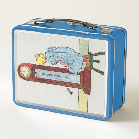 ヒッコリー、ディコリー、波止場マザーグース子供部屋韻 メタルランチボックス (裏面)