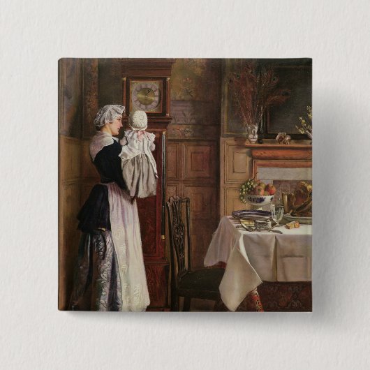 ヒッコリー、Dickoryの波止場 缶バッジ (正面)