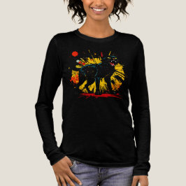 ヒッシング防御性ブラックキャットダークアイテム トライブレンドTシャツ