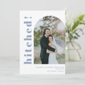 ヒッチドアーチフォトダスティブルー結婚ズの駆け落ち 案内状 (スタンド正面)