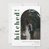 ヒッチドアーチフォト結婚タイポグラフィの駆け落ち 案内状 (正面)