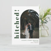 ヒッチドアーチフォト結婚タイポグラフィの駆け落ち 案内状 (スタンド正面)