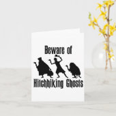 ヒッチハイキング幽霊の面白いハロウィーンギフトに注意 カード (黄色い花)
