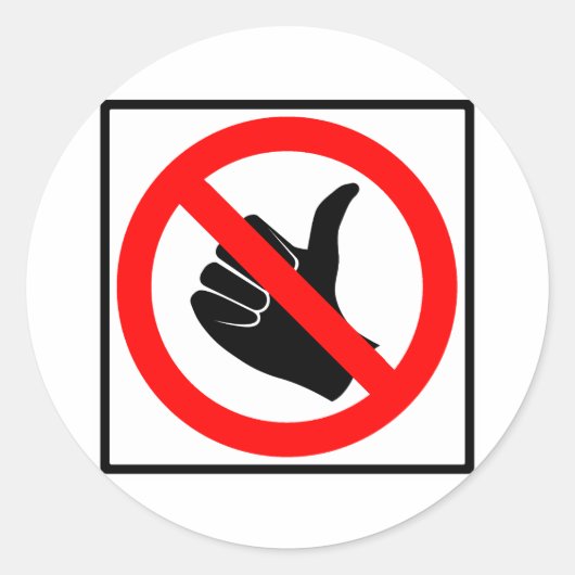 ヒッチハイク道路標識なし ラウンドシール (正面)