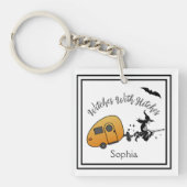 ヒッチハロウィーンキャンパー付き魔女 キーホルダー (正面)