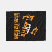 ヒッチンキャンピングおもしろいハロウィン フリースブランケット (正面(横))