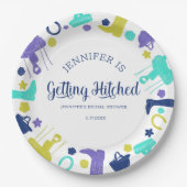 ヒッチングおもしろい馬術ブライダルシャワー ペーパープレート (正面)