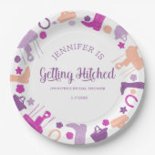 ヒッチングおもしろい馬術ブライダルシャワー ペーパープレート (正面)